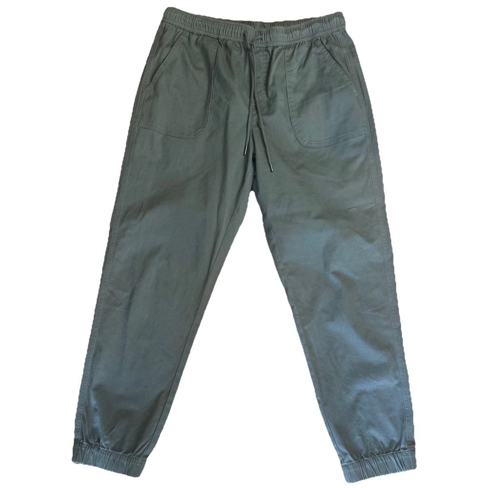 C&C California Womens Jogger Pants Olive Green Cotton Blend Size L Drawstring